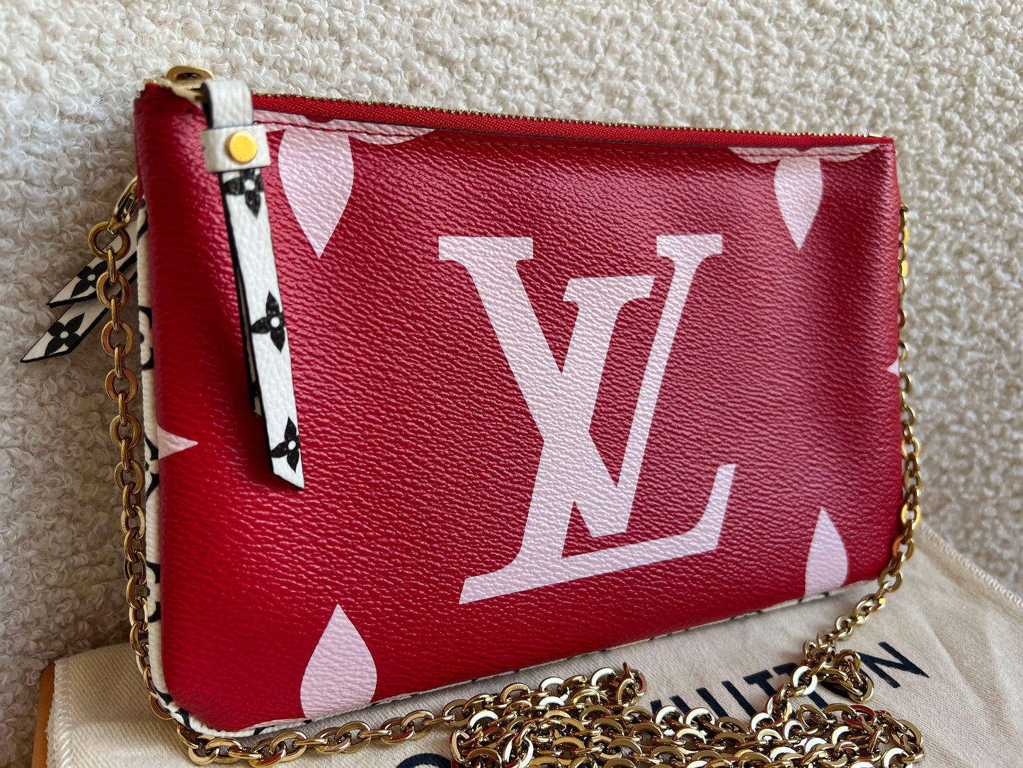 Louis Vuitton Double Zip Pochette Red Giant Monogram Jungle (RRP £1250)