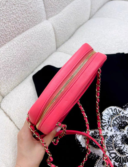 Chanel Pink Mini Flap 21C Crossbody Bag Crystal Rhinestone Double C