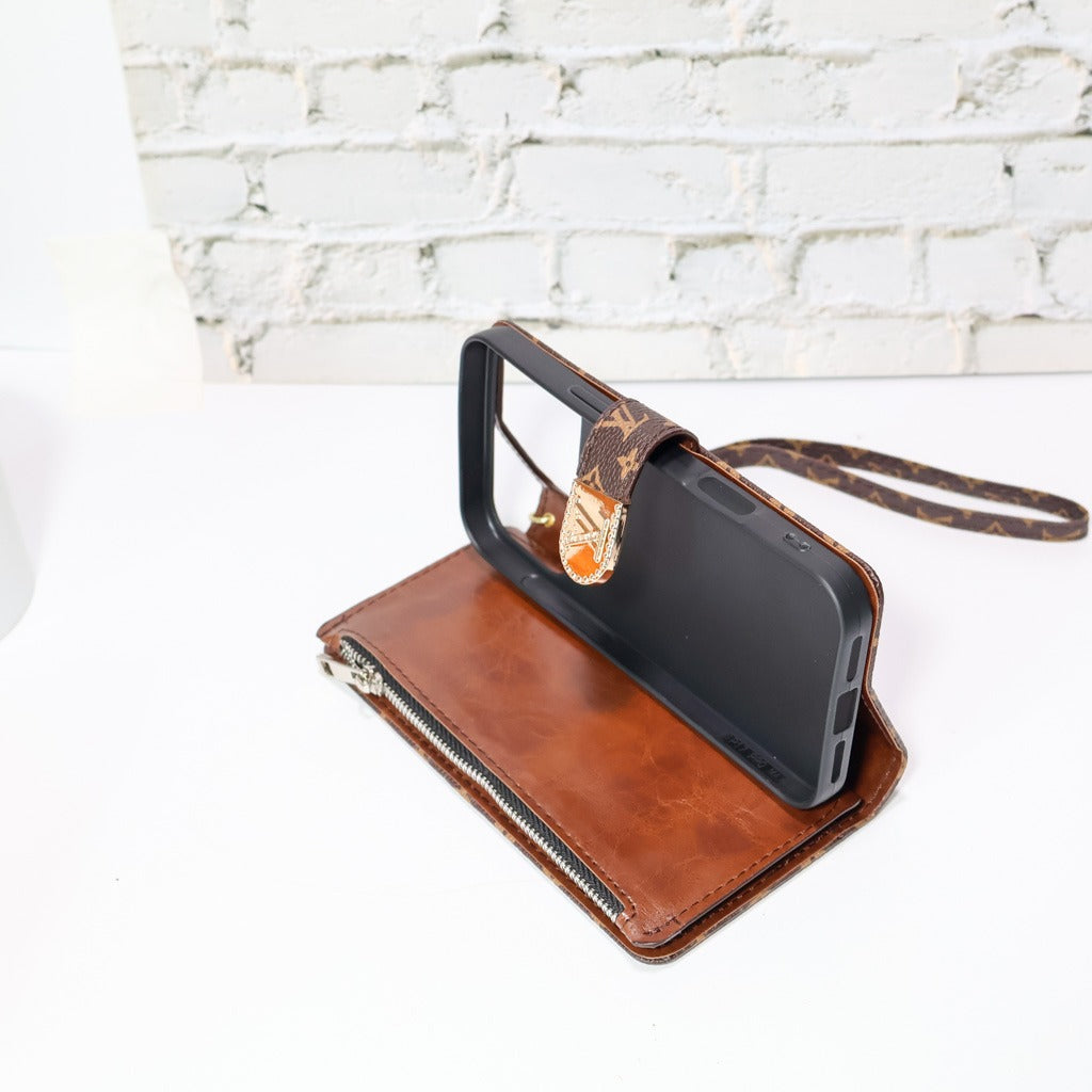 4 Color Zippered Wallet Phone Case for iPhone Series