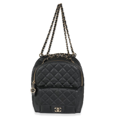 Chanel Black Quilted Caviar Small Day Backpack
