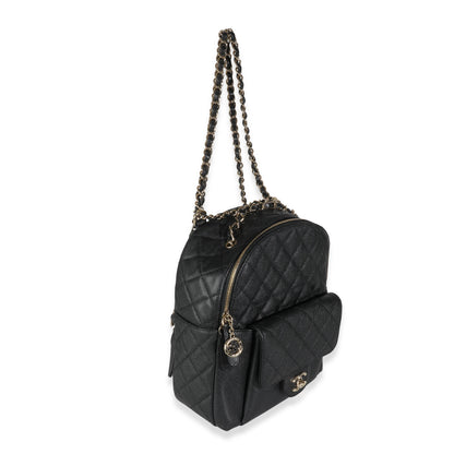 Chanel Black Quilted Caviar Small Day Backpack