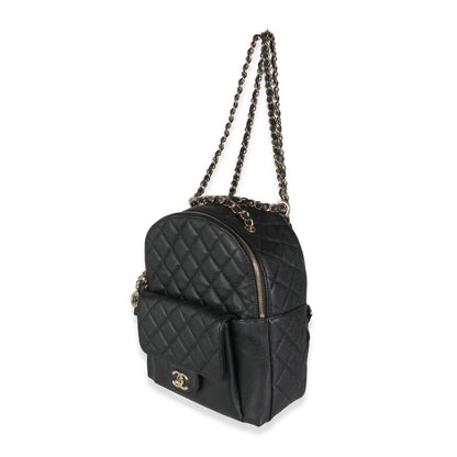 Chanel Black Quilted Caviar Small Day Backpack