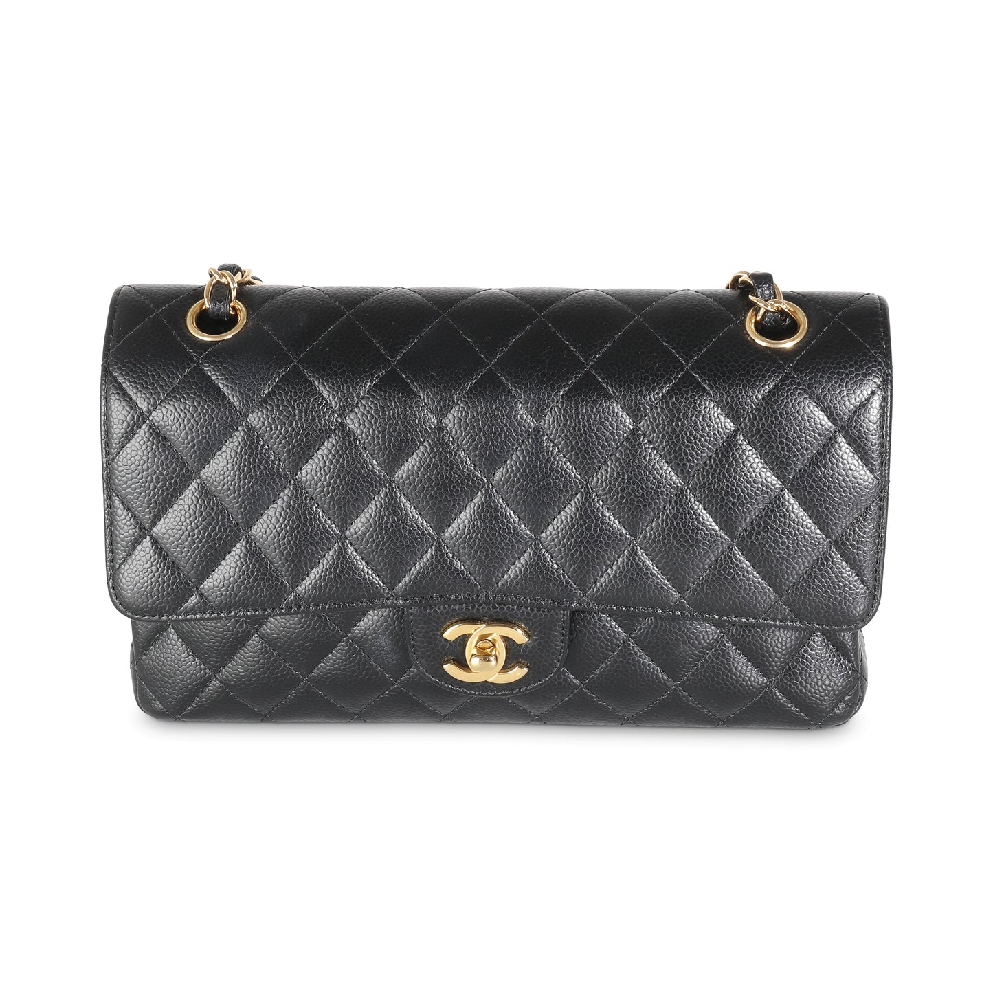 Chanel Flap Medium Classic Quilted Caviar Black Shoulder Bag Style 5