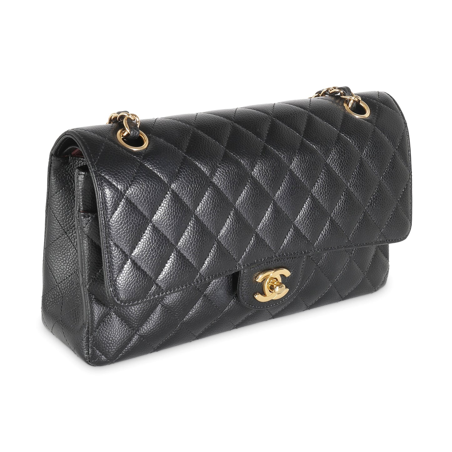 Chanel Flap Medium Classic Quilted Caviar Black Shoulder Bag Style 5