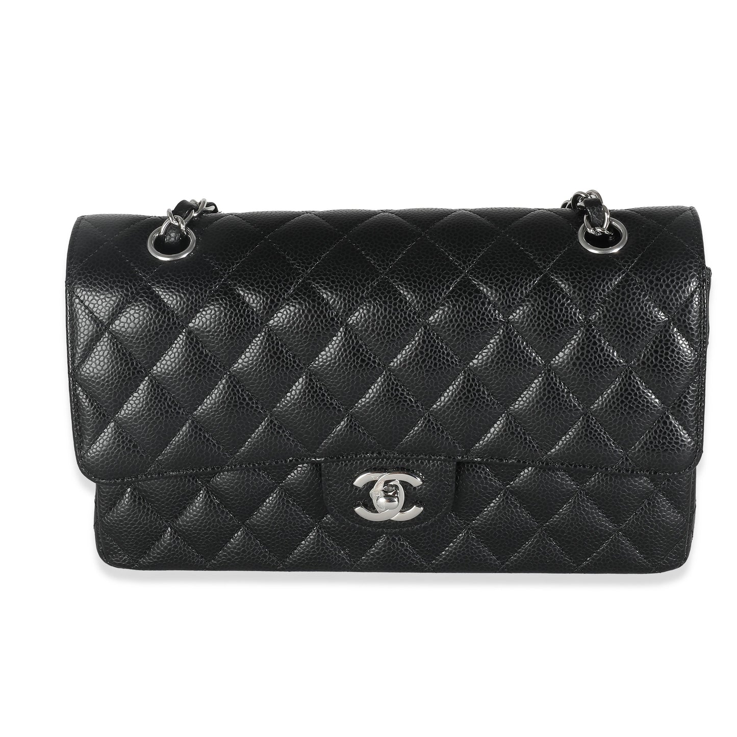 Chanel Flap Medium Classic Quilted Caviar Black Shoulder Bag