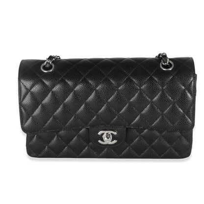 Chanel Flap Medium Classic Quilted Caviar Black Shoulder Bag