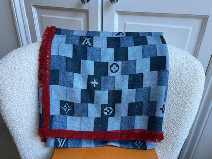 Louis Vuitton Monogram Denim Check Shawl (RRP £550)