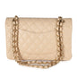 Chanel Flap Medium Classic Quilted Caviar Beige Shoulder Bag Style 2