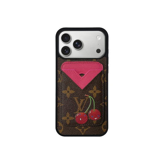 Set Magsafe Cardholder Cherry Pink iPhone Case