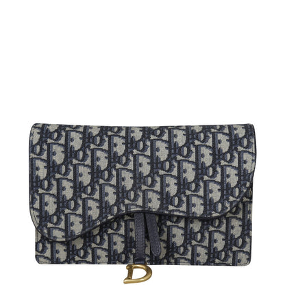 Dior Saddle Pouch Wallet on Chain Oblique