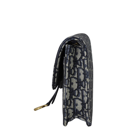 Dior Saddle Pouch Wallet on Chain Oblique