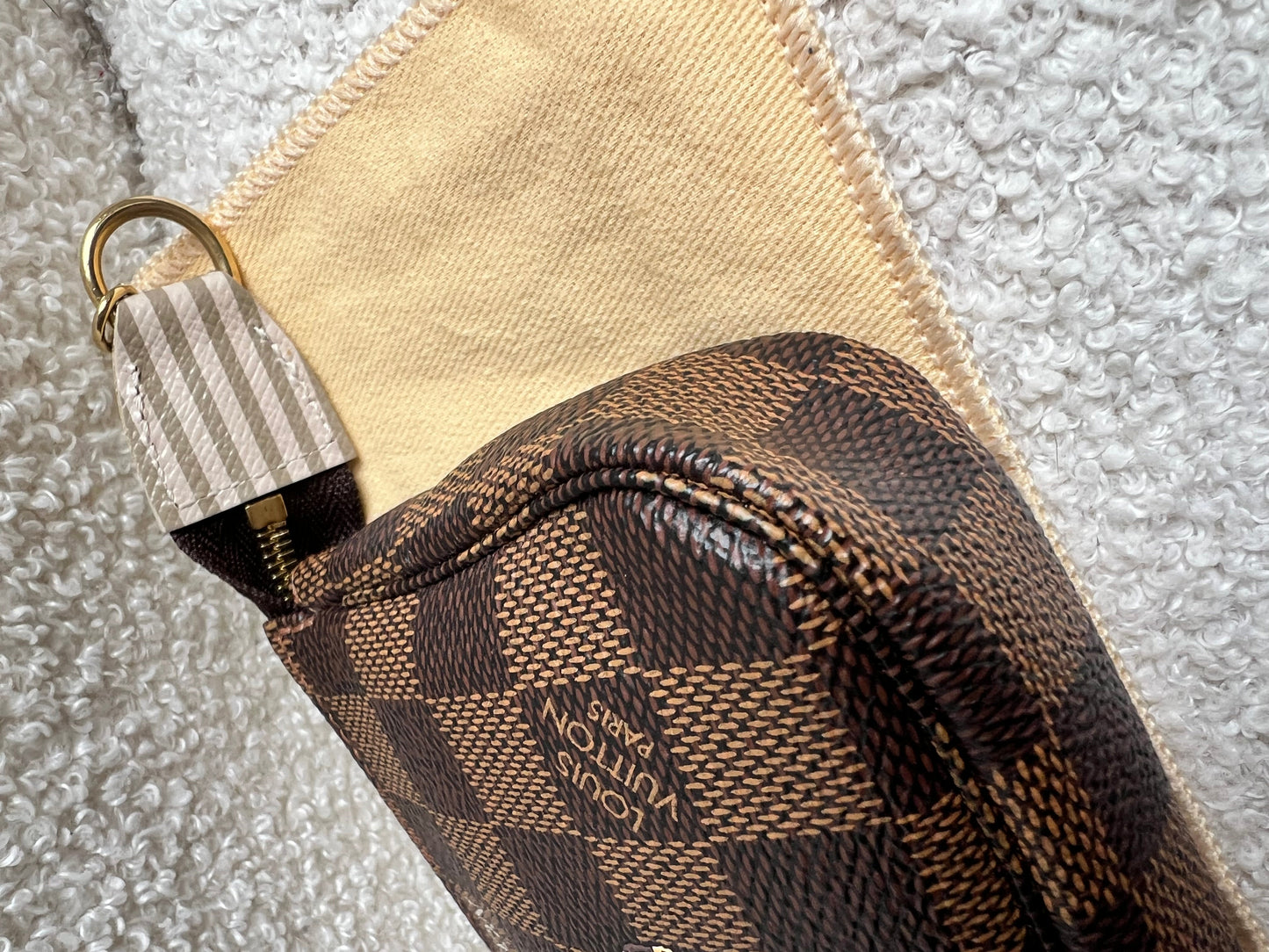 Louis Vuitton Limited Edition Trunks and Locks Mini Pochette Accessoires in Damier Ebene