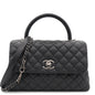 Chanel Black Caviar Leather Medium Coco Top Handle Bag
