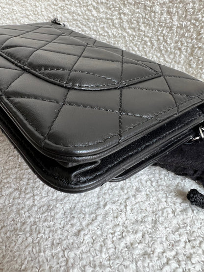 Chanel Wallet on Chain in Black Lambskin Silver Hardware (RRP £2,930)