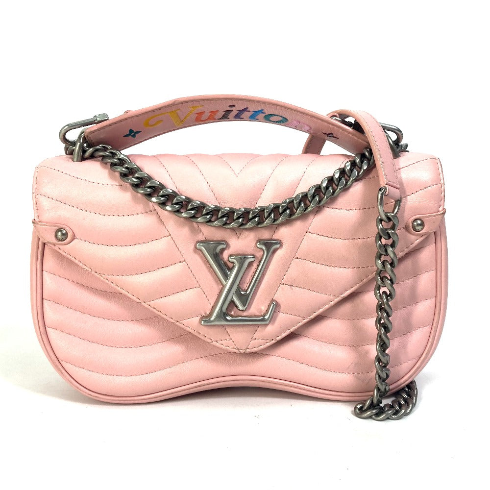 LOUIS VUITTON Shoulder Bag M51944 leather pink Crossbody New Wave Chain Bag MM Women Used