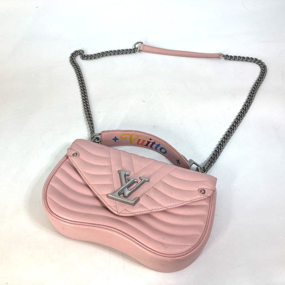LOUIS VUITTON Shoulder Bag M51944 leather pink Crossbody New Wave Chain Bag MM Women Used