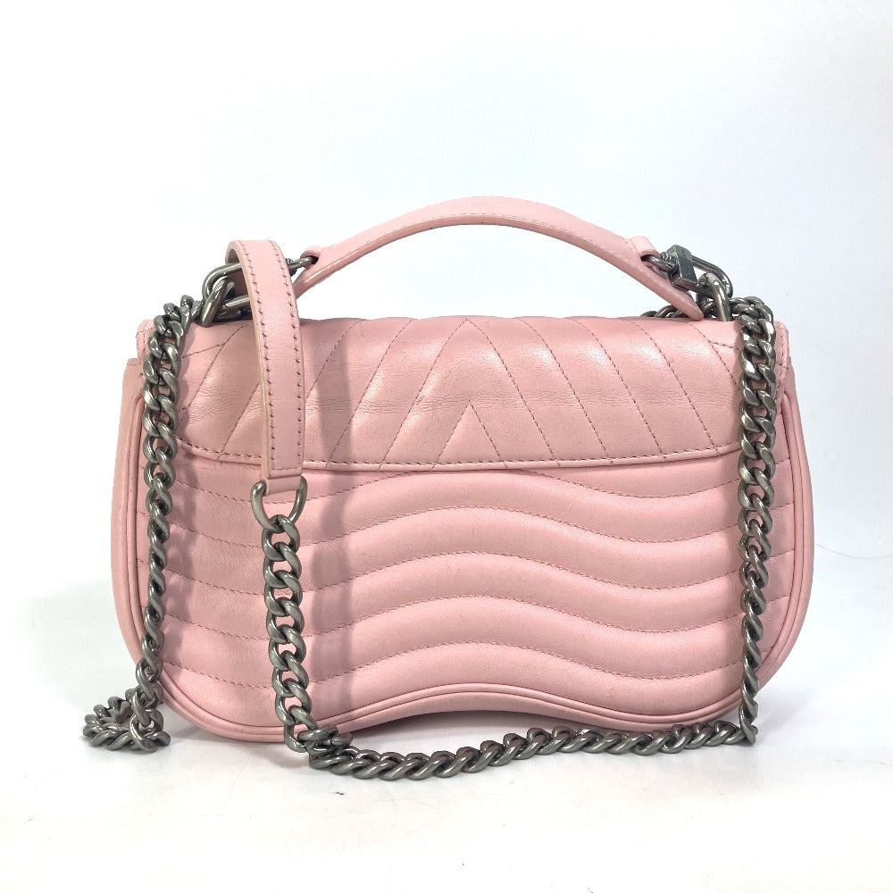 LOUIS VUITTON Shoulder Bag M51944 leather pink Crossbody New Wave Chain Bag MM Women Used