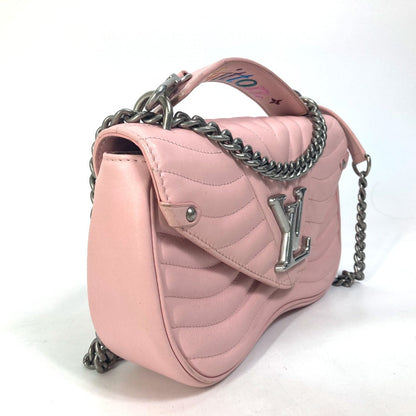 LOUIS VUITTON Shoulder Bag M51944 leather pink Crossbody New Wave Chain Bag MM Women Used