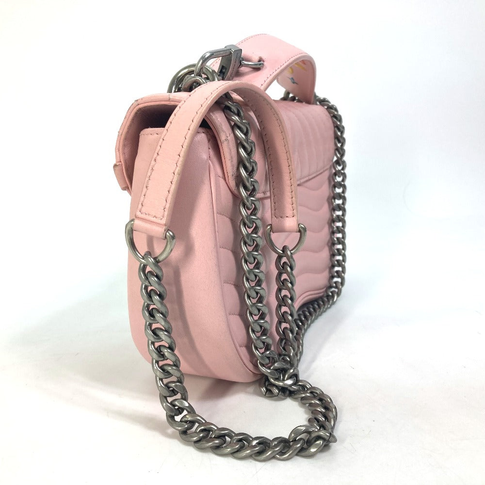 LOUIS VUITTON Shoulder Bag M51944 leather pink Crossbody New Wave Chain Bag MM Women Used