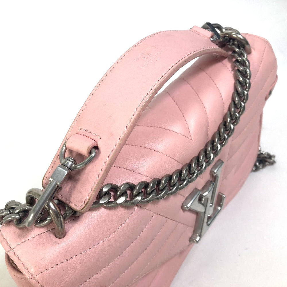 LOUIS VUITTON Shoulder Bag M51944 leather pink Crossbody New Wave Chain Bag MM Women Used