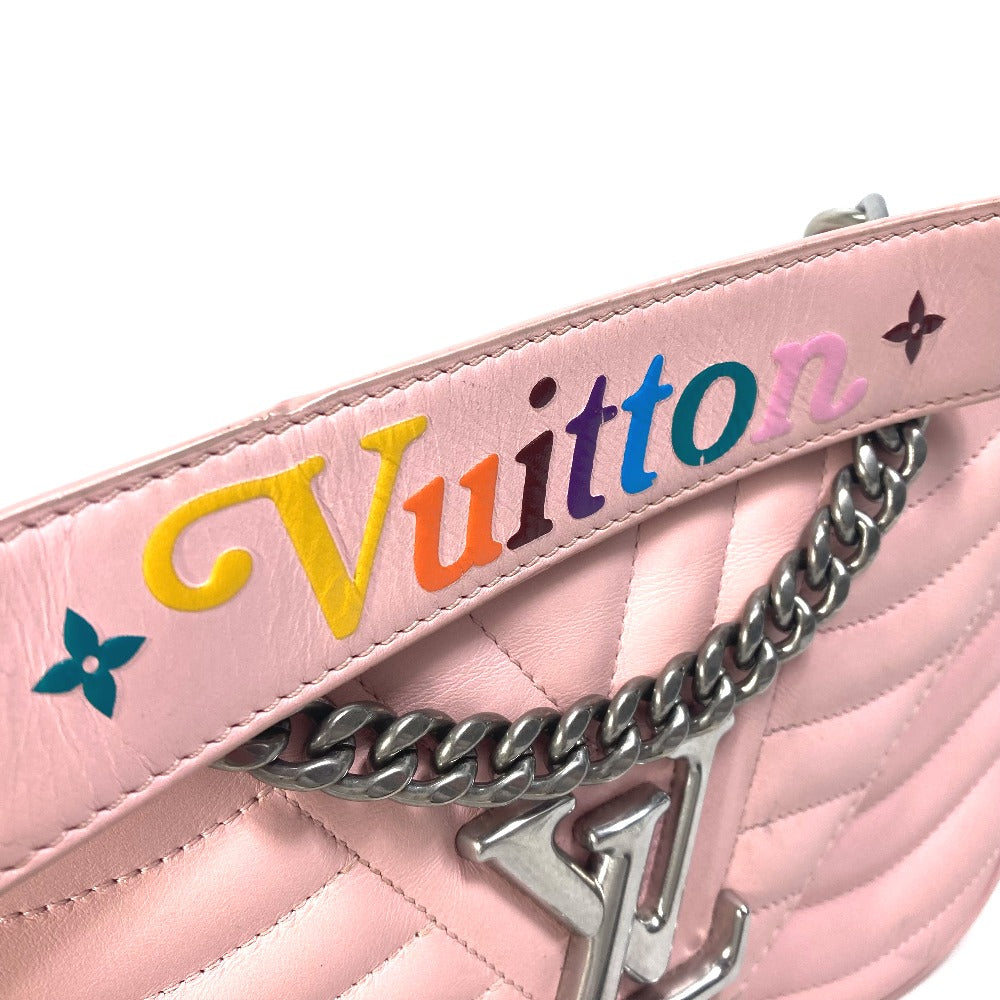 LOUIS VUITTON Shoulder Bag M51944 leather pink Crossbody New Wave Chain Bag MM Women Used