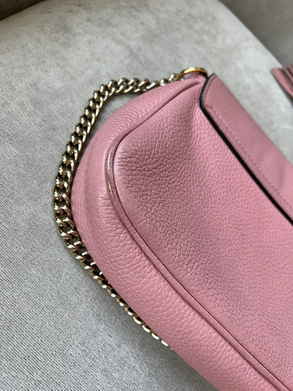 Gucci Rose Pink Soho Disco Crossbody Flap Bag (RRP £1050)