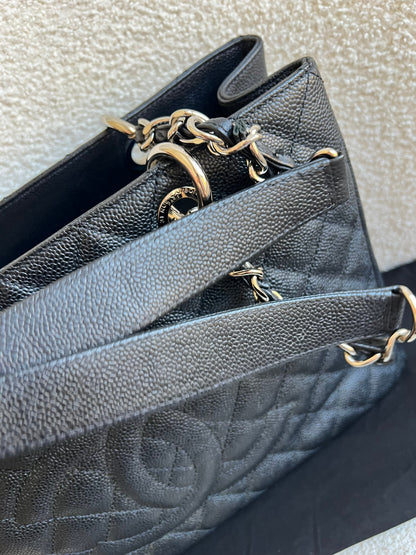 Chanel Black Caviar Grand Shopper Tote (GST) Silver Hardware