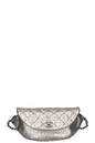 Chanel Belt Bag Croc Embossed Metallic Silver