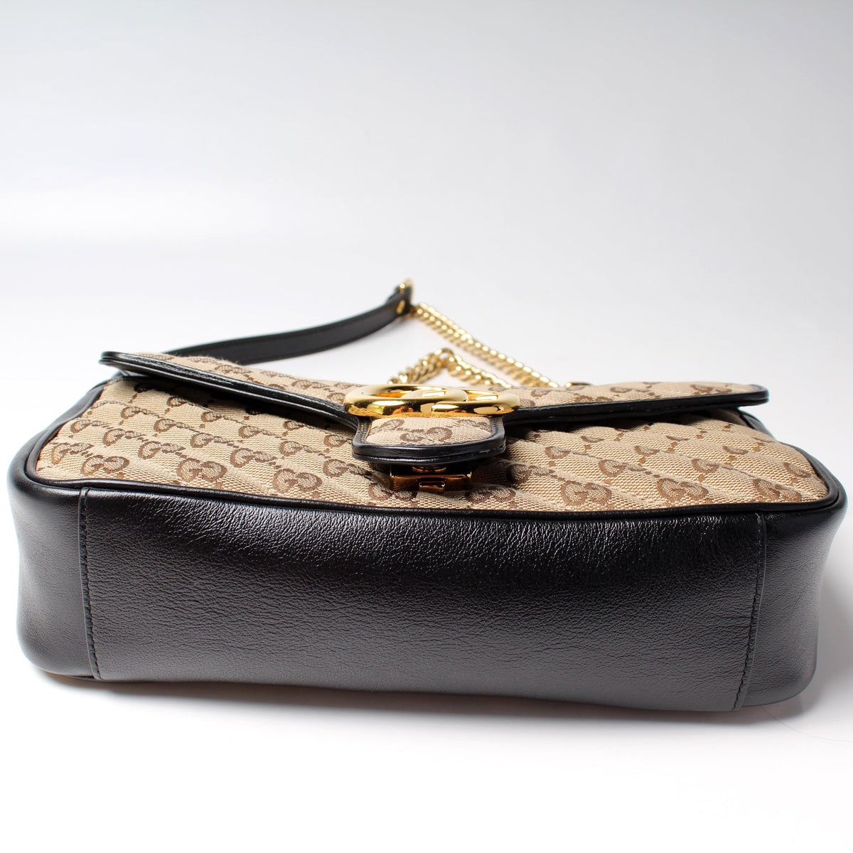 443497 Marmont Shoulder Quilted Canvas Small Flap