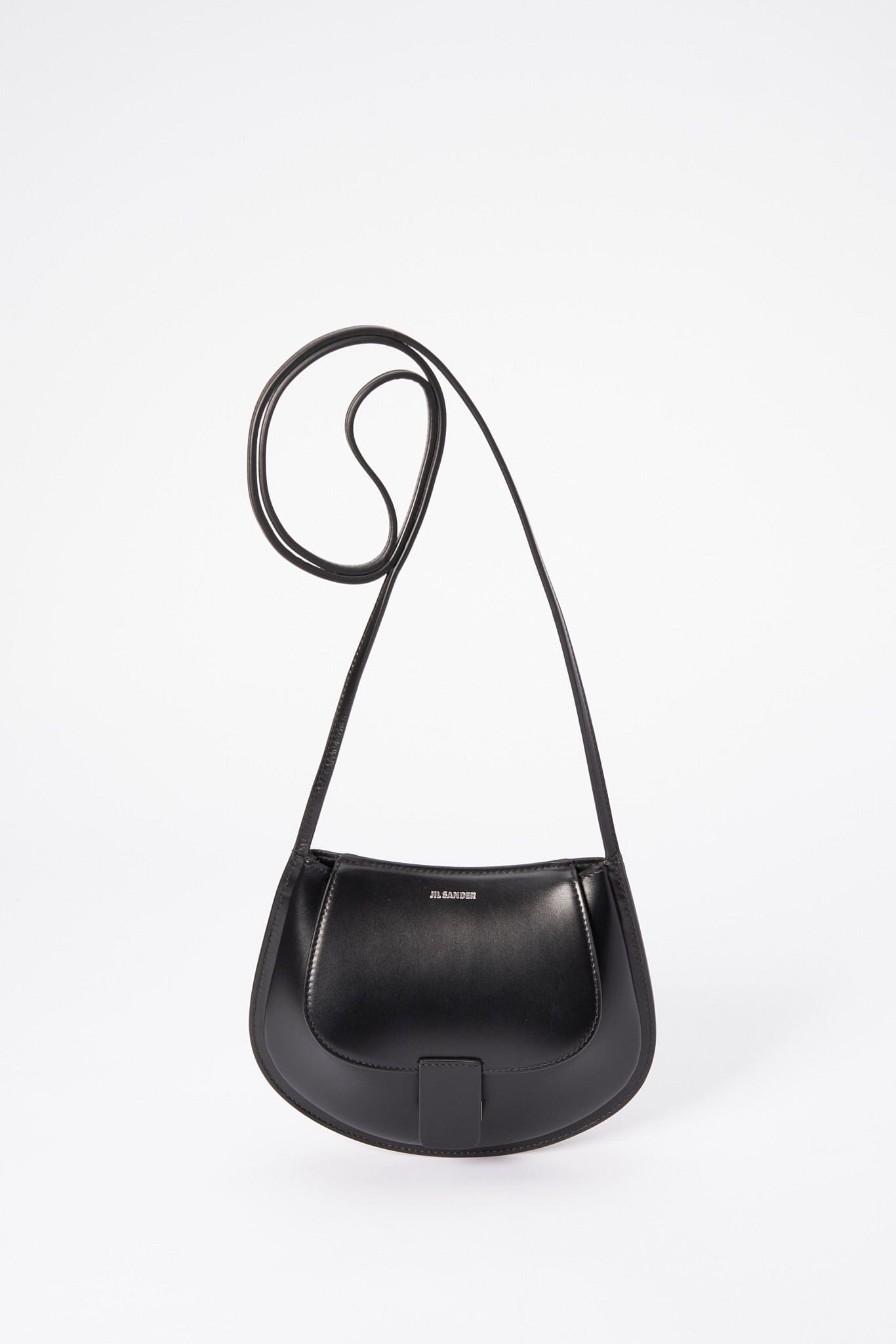 Jil Sander Half Moon Crossbody Bag - Black Leather