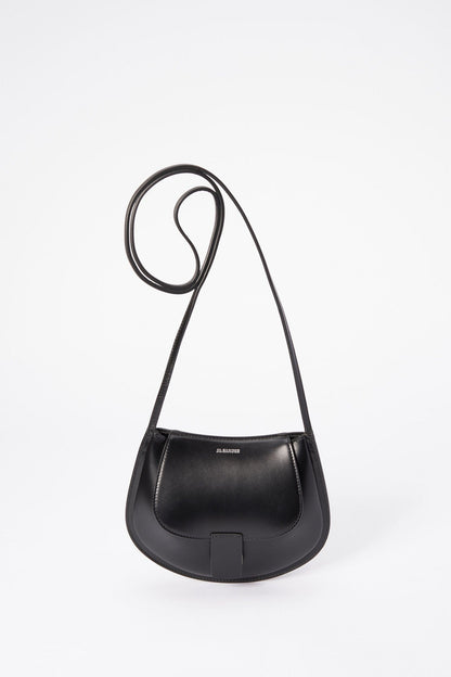 Jil Sander Half Moon Crossbody Bag - Black Leather