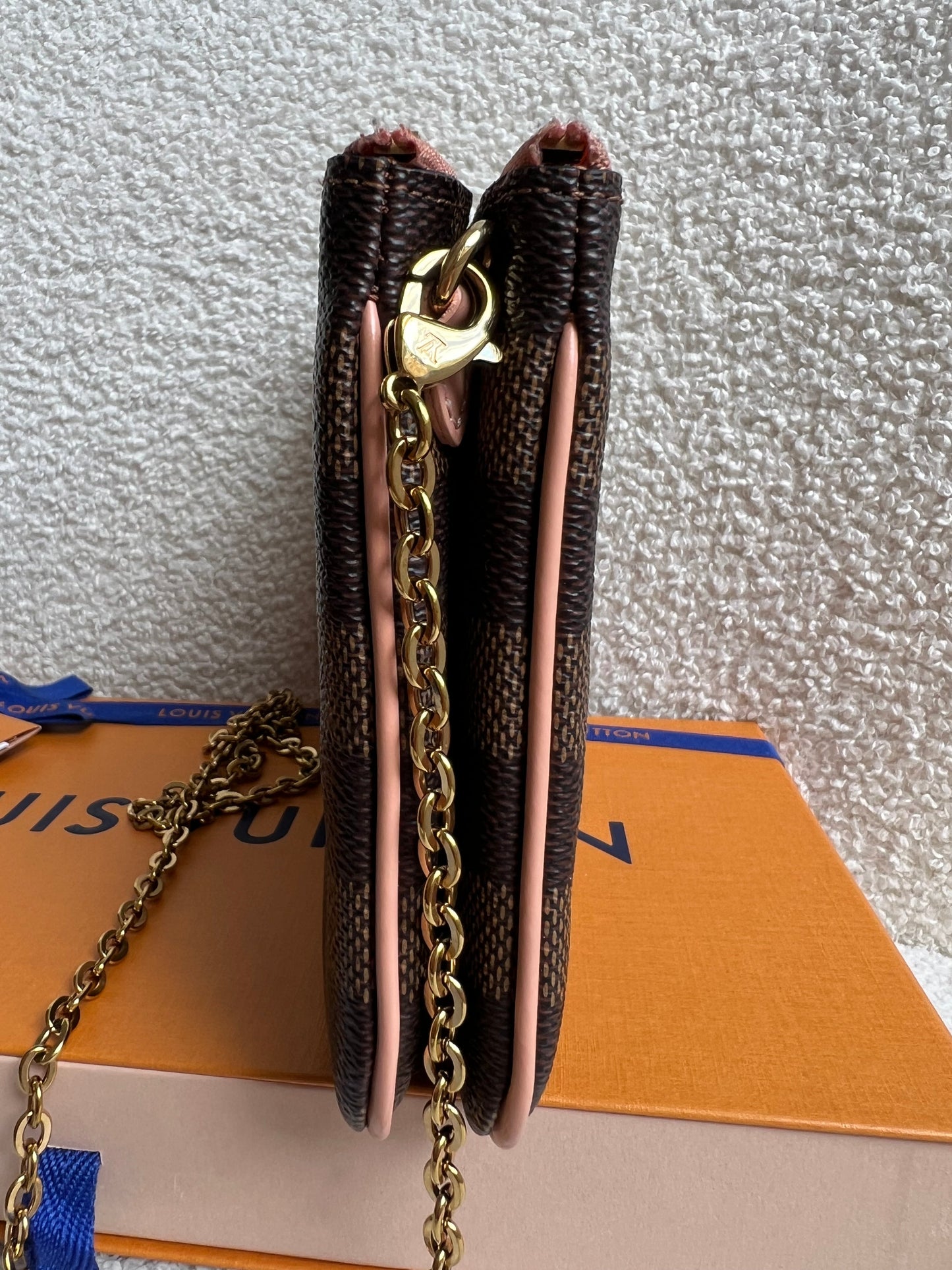 Louis Vuitton “LV” Double Pochette Damier Ebene