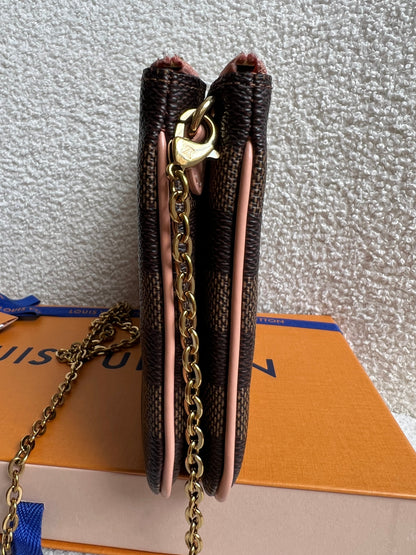 Louis Vuitton “LV” Double Pochette Damier Ebene