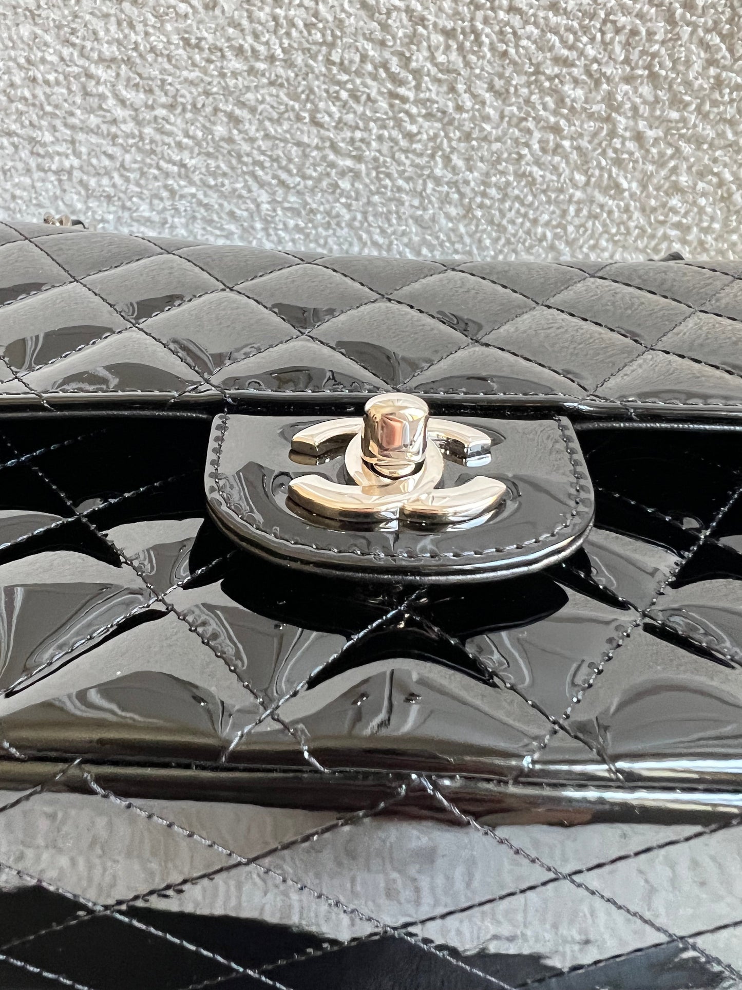 Chanel Medium Classic Flap in Black Patent Leather