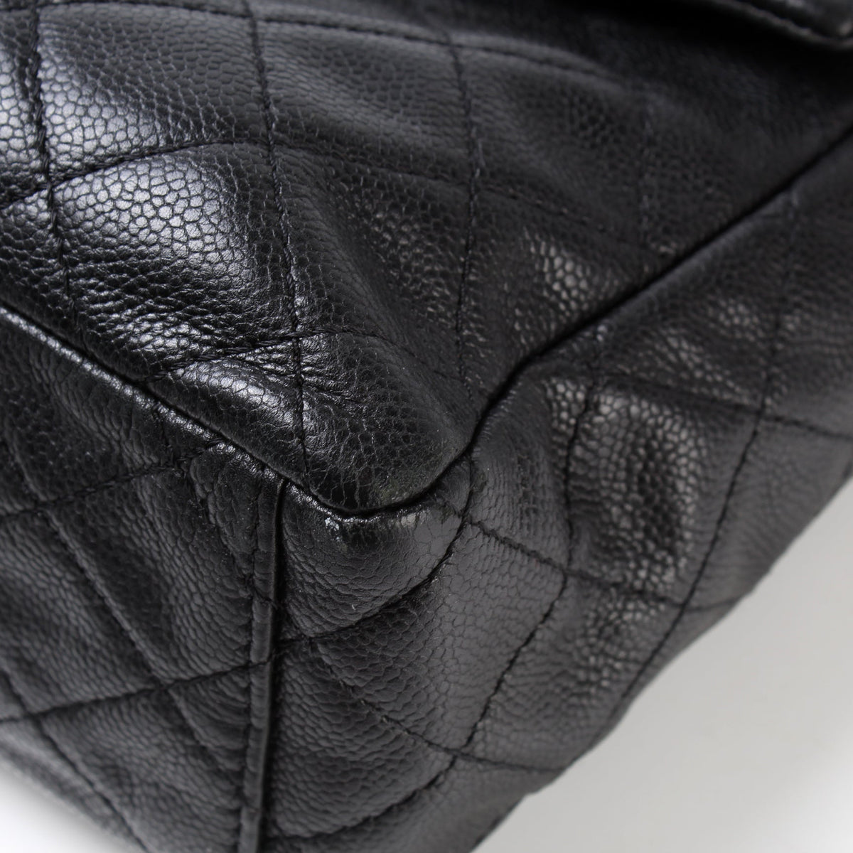 Washed Caviar Jumbo Single Flap 12M