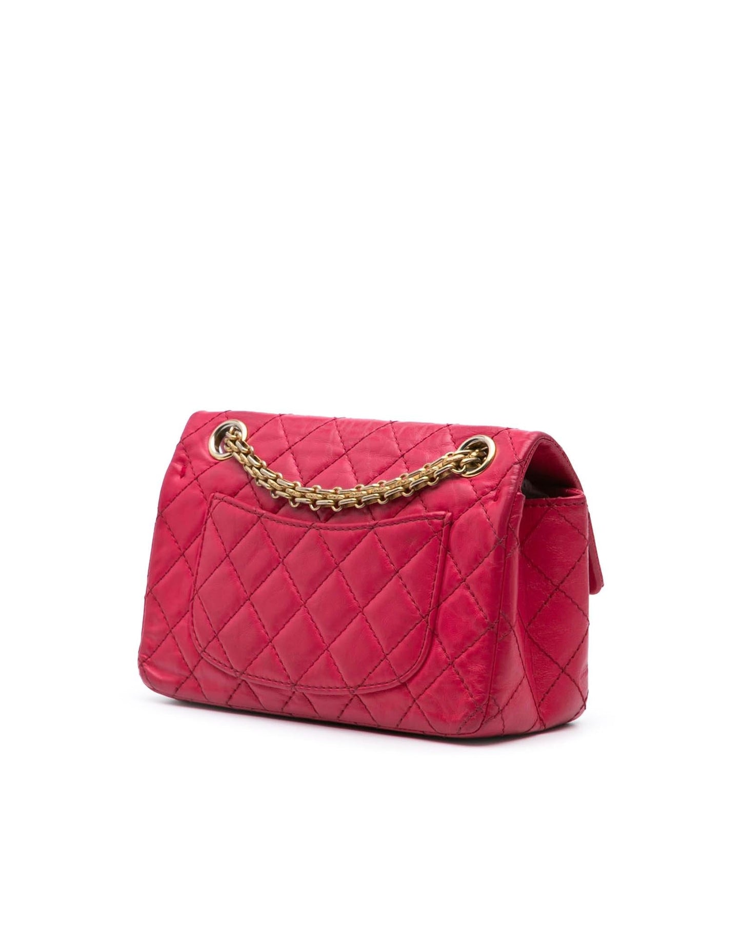 Quilted Calfskin Leather Crossbody Bag with Silver-Tone Chain Straps and Twist Lock Closure