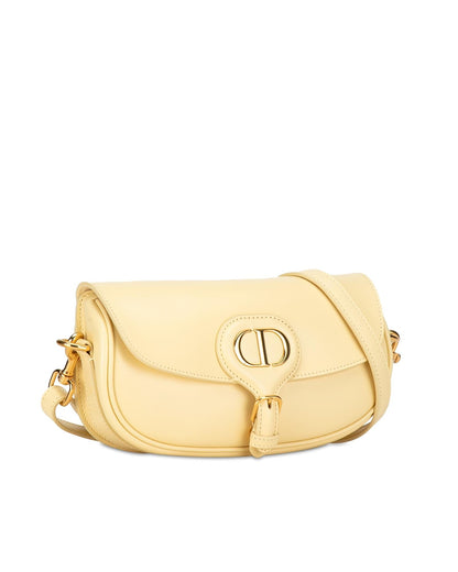 Dior Saddle Bag Yellow Lambskin Leather Crossbody Bag