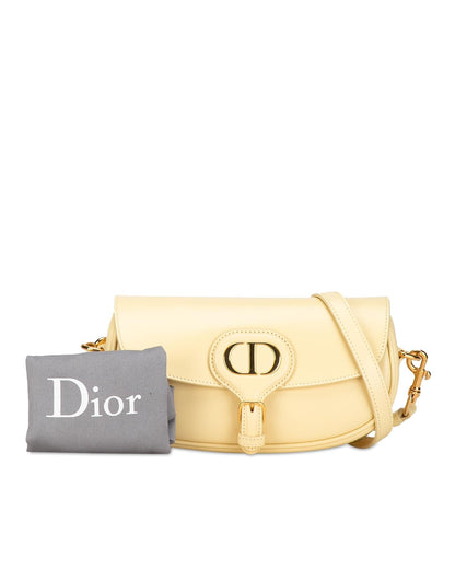 Dior Saddle Bag Yellow Lambskin Leather Crossbody Bag