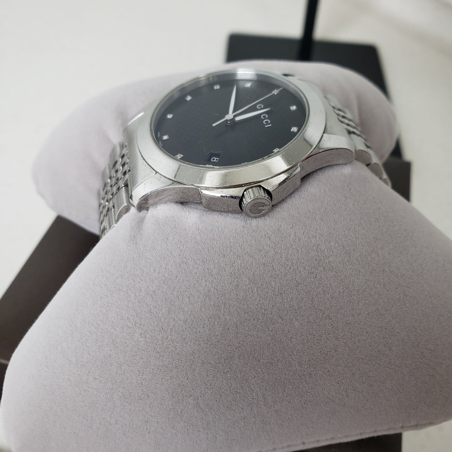 Gucci Men's Watch with 12-Point Diamonds YA126405 48194096