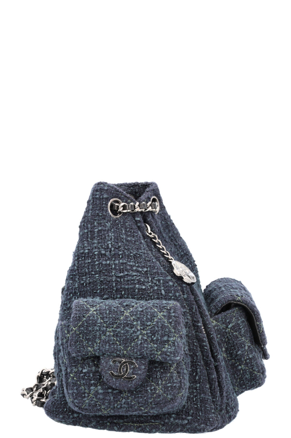 Chanel Backpack is Back Tweed Navy