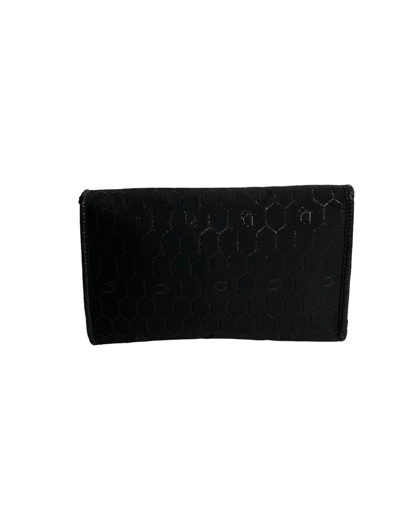 Honeycomb Canvas Chain Crossbody Bag in Black