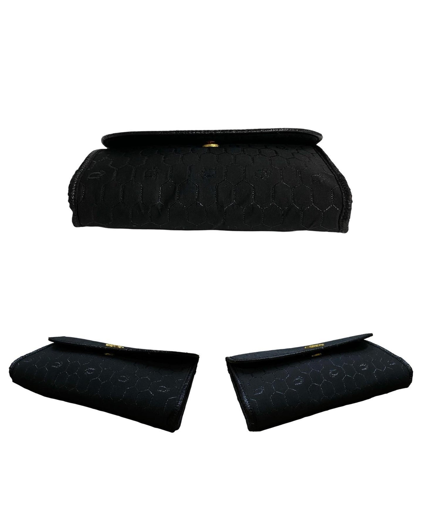 Honeycomb Canvas Chain Crossbody Bag in Black
