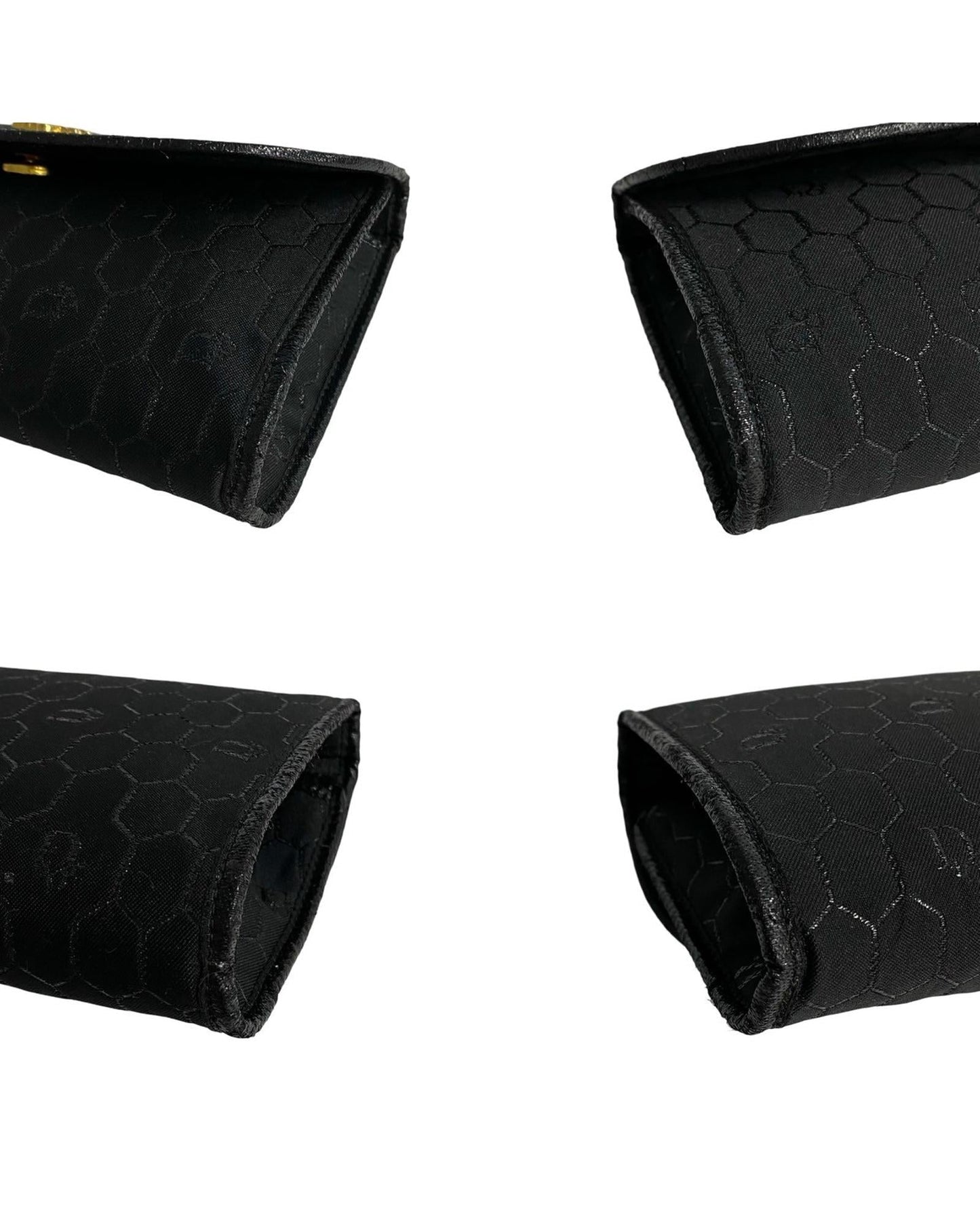 Honeycomb Canvas Chain Crossbody Bag in Black