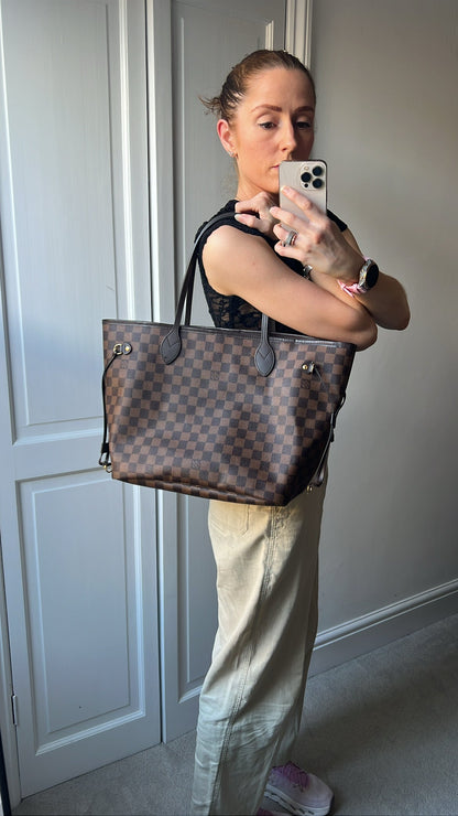 Louis Vuitton Neverfull MM Damier Ebene Rose Ballerine (RRP £1470)