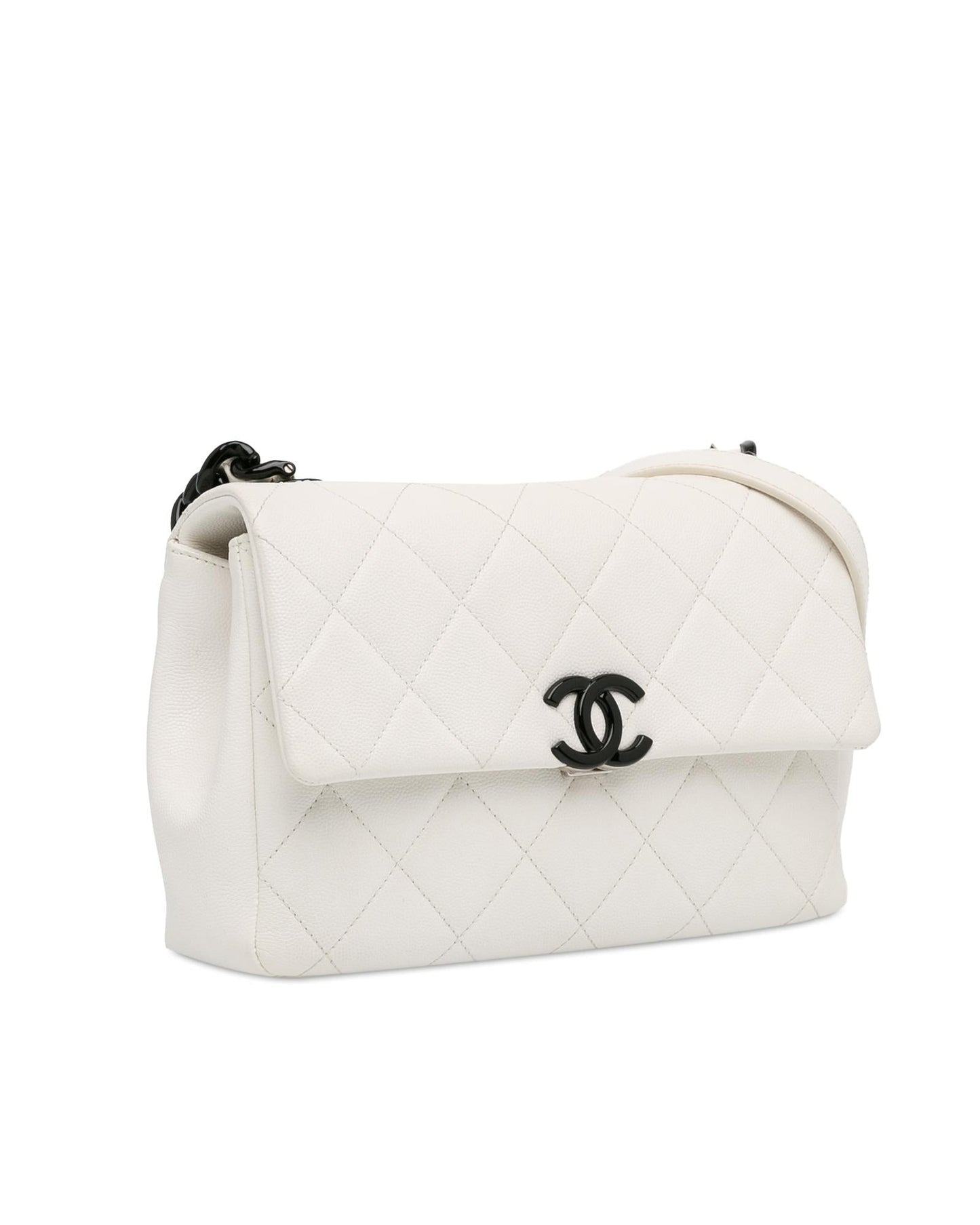 Chanel 19 Bag White Caviar Leather Crossbody Bag