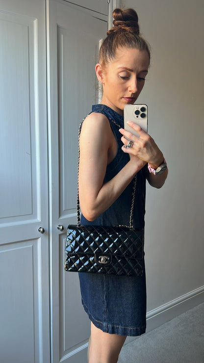 Chanel Medium Classic Flap in Black Patent Leather