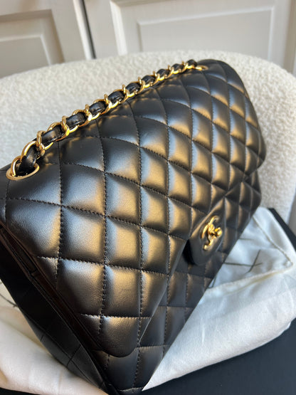 Chanel Jumbo Classic Flap in Black Lambskin Gold Hardware (RRP £9,830)