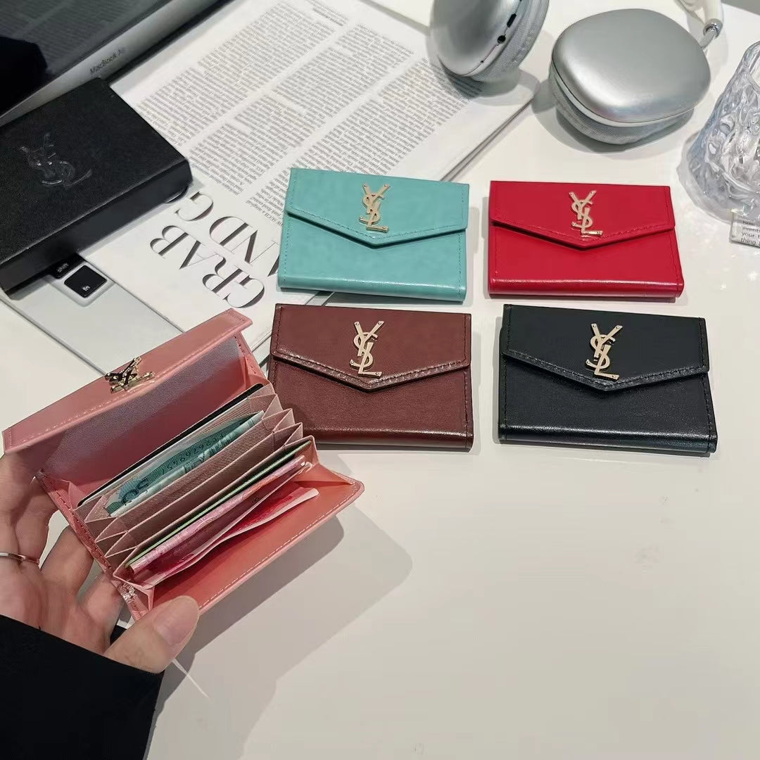 Luxury YSL-Inspired Monogram Card Case