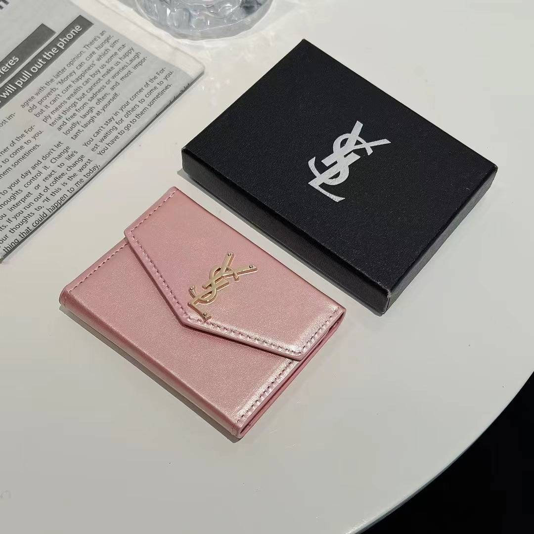 Luxury YSL-Inspired Monogram Card Case