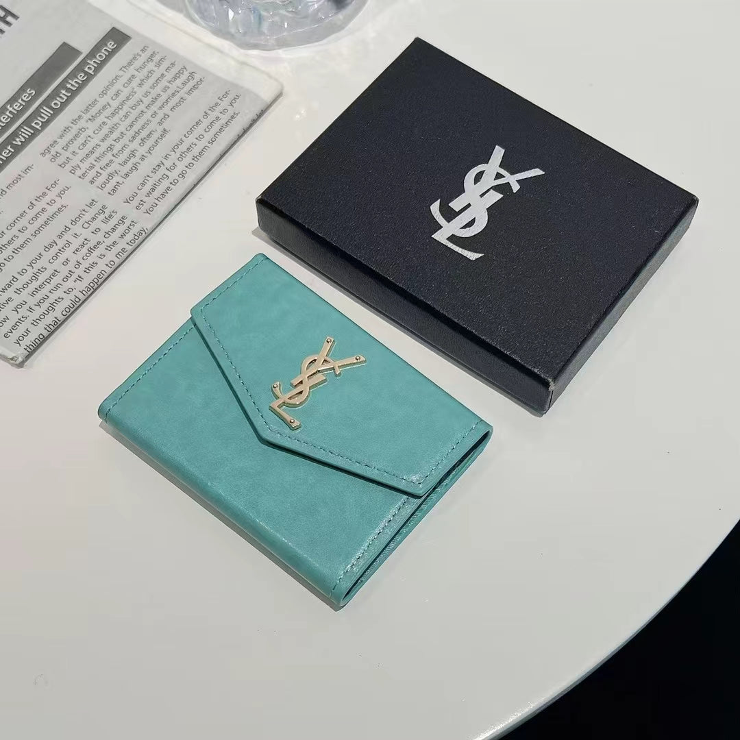 Luxury YSL-Inspired Monogram Card Case